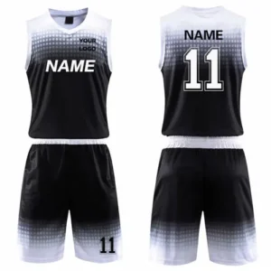 a black and white basketball custom jersey