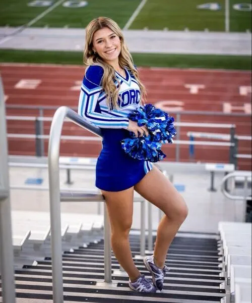 cheerleader wearing custom dress