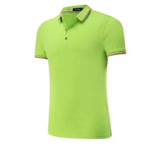 custom light green polo shirt for work with white background