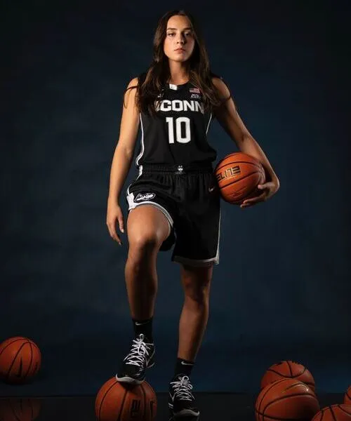 female wearing custom basketball jersey
