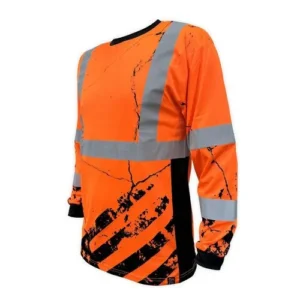 hi vis custom reflective polo shirt with white background