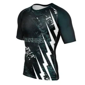 Jiu jitsu custom sublimated rash guard with white background