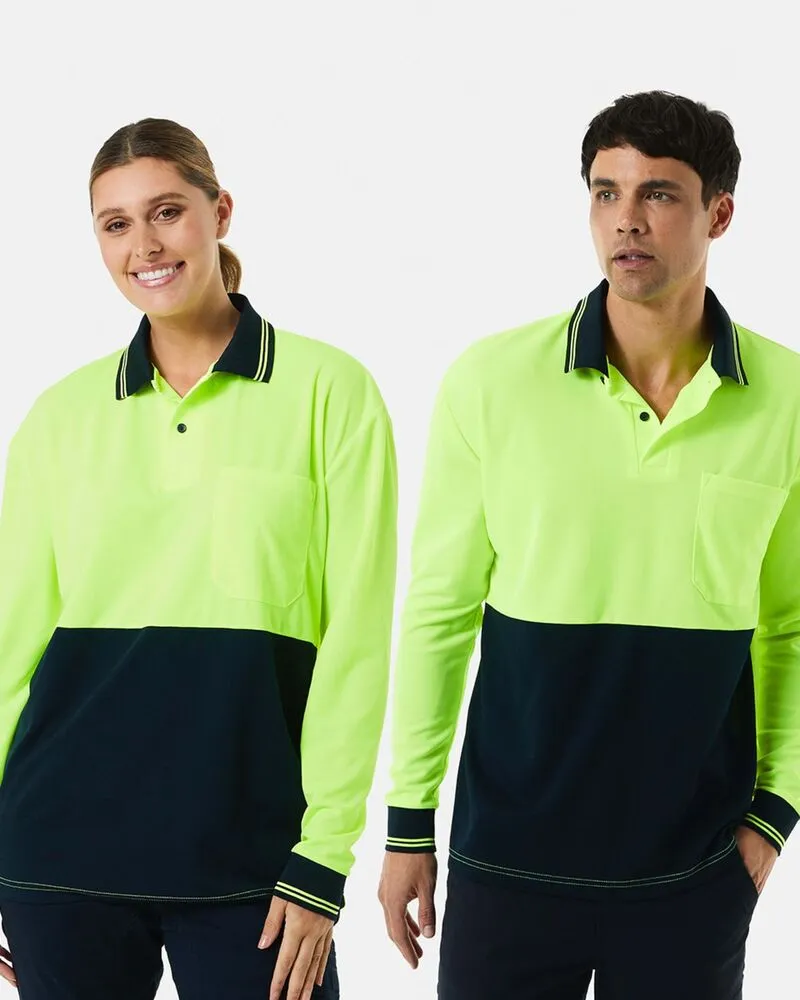 male and female wearing custom yellow and black bottom shirts