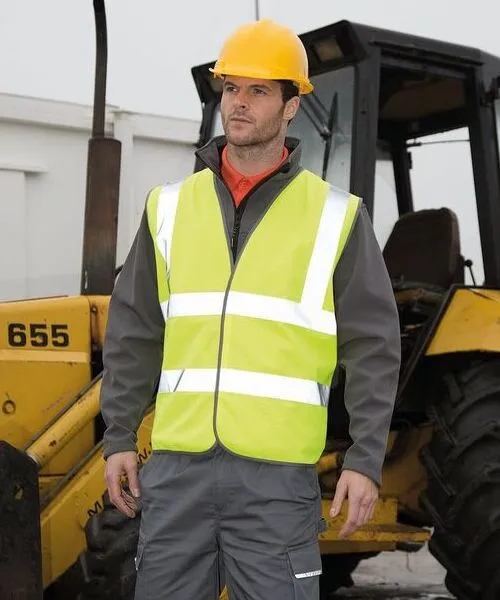 male wearing custom safety vest