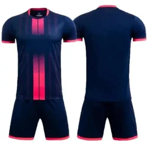 navy blue and pink custom sublimation handball uniform with white background