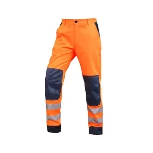 orange hi vis cargo trouser with white background
