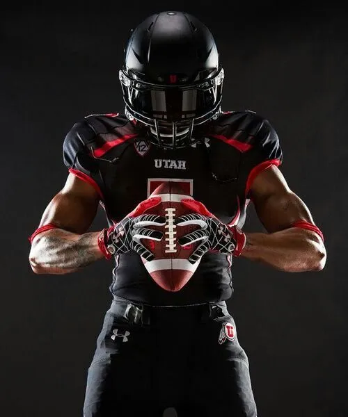 player wearing custom American football uniform