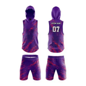 purple custom 7on7 football uniform team number on back
