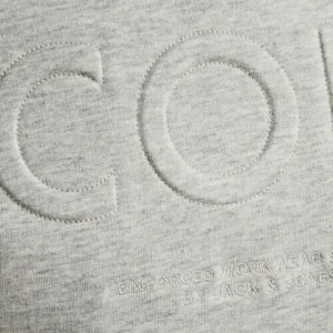3d embossing on gray hoodie