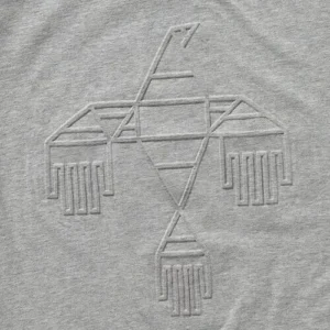 3d embossing on gray shirt