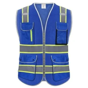 High visibility purple front pockets safety jacket