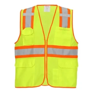 High visibility yellow and red safety vest