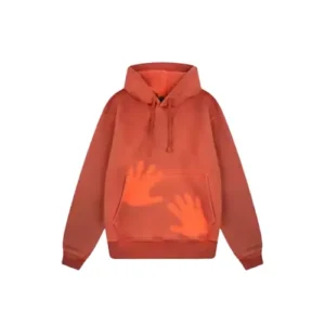 acid wash custom orange hoodie white background
