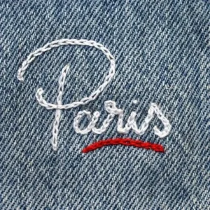 chain stitch embroidery on denim