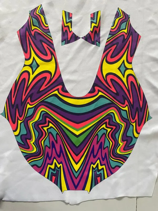 fluorescent sublimation print on white polyester fabric