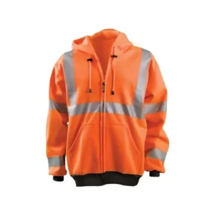 hi-vis orange and black bottom safety jacket