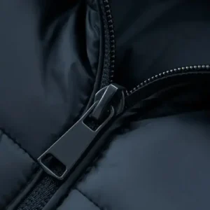 black puffer jacket premium zip