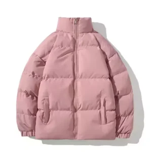 bubble pink puffer jacket