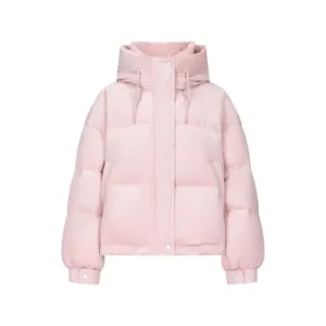 memory light pink puffer jacket