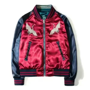 red and black varsity jacket