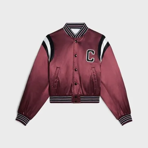 custom satin ladies varsity jacket