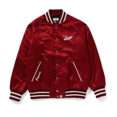 maroon custom satin varsity jacket