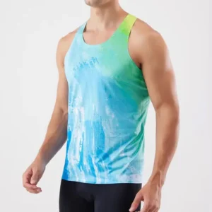 male wearing sublimated gym tank top