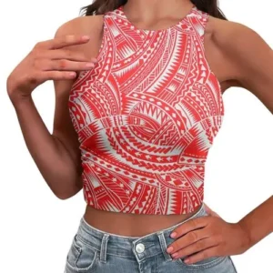 female wearing sublimated tank top