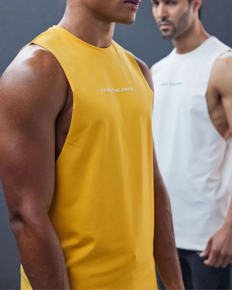 two male wearing gym training tank tops