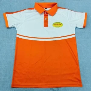 orange and white school uniform polos