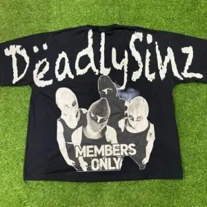 oversized custom black t shirt white dtf print on back