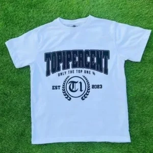 white custom t shirt dtf print in black color onm front