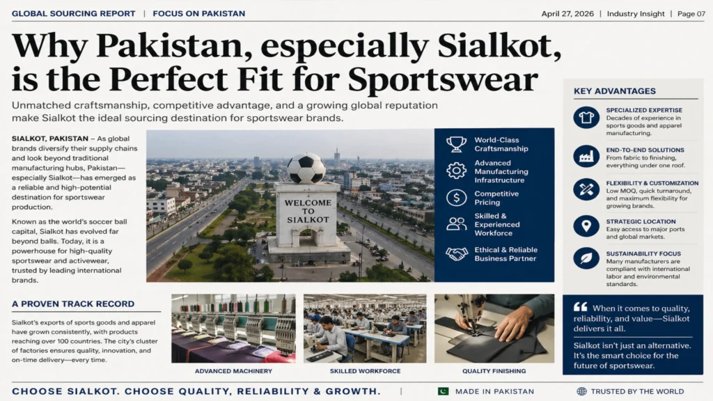 Why Pakistan, especially Sialkot, is the Perfect Fit for Sportswear